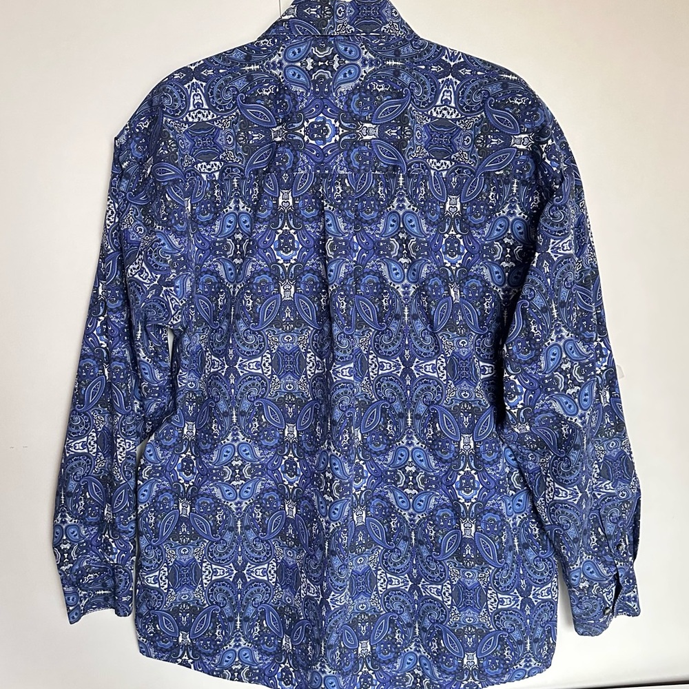 George Strait Wrangler Mens Paisley Long Sleeve Shirt XXL Stretch Rodeo Western - Picture 2 of 7